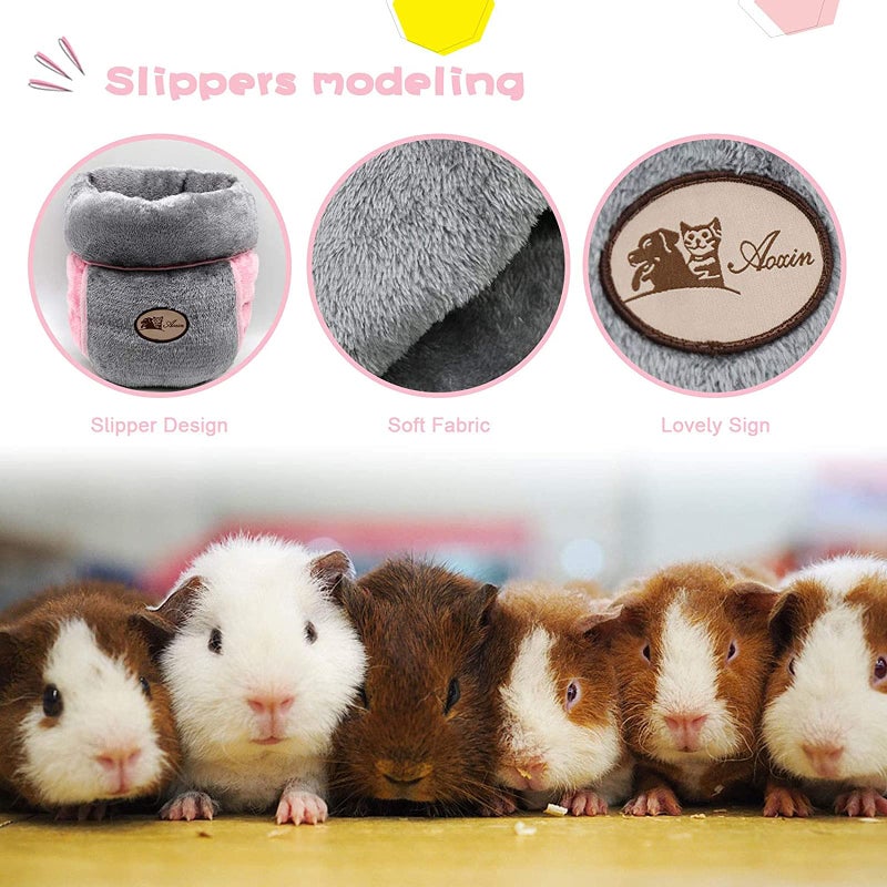 YUEPET Guinea Pig Bed Cuddle Cave Warm Fleece Cozy House Bedding Sleeping Cushion Cage Nest for Small Animal Squirrel Chinchilla Rabbit Hedgehog Cage Accessories (Grey) - Image 5